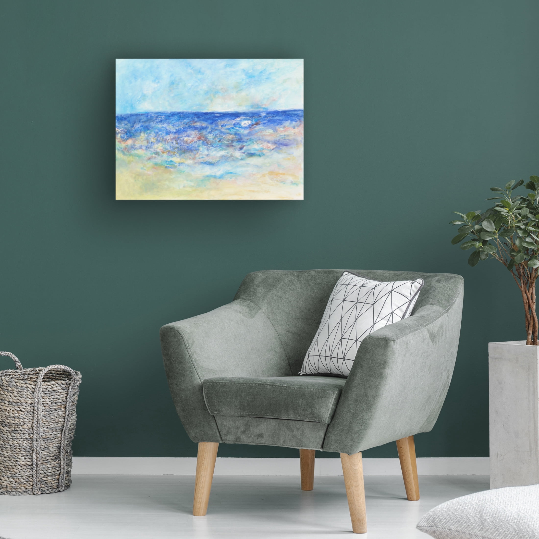 Canvas Wall Art - Ellen Kossoff 'Sand And Sun One' Wall Art for Living Room, Bedroom, or Office Décor by Trademark Fine Art - 47 x 35 Inches