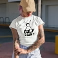 thumbnail image 2 of Golf Guy with Ball and Clubs, Golf Player, Golfing or Golfer Themed Merch Gift, White T-Shirt, L, 2 of 5