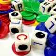 thumbnail image 2 of LCR con cartucho de chips Versión en inglés Dados de juego izquierdo, medio y derecho Dados de juego divertidos de cuatro colores, 2 of 6