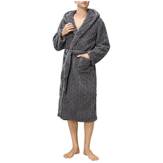 mens grey dressing gown with hood Buy Mens Bradley Soft Fleece Dressing Gown Online