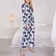 thumbnail image 3 of Balery Boho elephant Conjunto de Pijama con Estampado para Mujer, Conjunto de Dos Piezas con Manga Larga, Ropa de Dormir Suave con Bolsillos, Pijamas Cómodos-Medium, 3 of 7