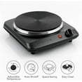 thumbnail image 2 of OVENTE Electric Countertop Single Burner, 1000W Cooktop with 7.25 Inch Cast Iron Hot Plate, 5 Level Temperature Control, Compact Cooking Stove and Easy to Clean Stainless Steel Base, Black BGS101B, 2 of 8