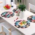 thumbnail image 5 of Macarons Black Round Placemats Plate Mats 15 Inch Non-Slip Heat Resistant Washable PVC Set Indoor for Kitchen Dining Table 1PC, 5 of 6