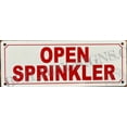 thumbnail image 2 of Open Sprinkler Sign (White, Reflective !!, Aluminium 3x8) (ref-2201), 2 of 5