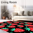 thumbnail image 2 of ODIKA 8'x10' Machine Washable Non-Slip Area Rug, Tropical Fruit Jamboree Festival Accent High Traffic Rug with Pad, Red, 682405, 2 of 8