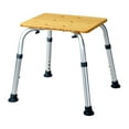thumbnail image 1 of Patiojoy Bathroom Stool Square Bath Wash Armless Chair Bamboo & Aluminum Tube, 1 of 7