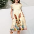 thumbnail image 5 of LJEFF Girls Dress with Pocket, Easter Print Crew Neck Short Sleeves Flowy Tiered Skirt Casual Dresses for Kids Multicolor Size 4-5 T, 5 of 5
