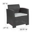thumbnail image 4 of Flash Furniture Seneca Dark Gray Faux Rattan Chair with All-Weather Seneca Light Gray Cushion, 4 of 11