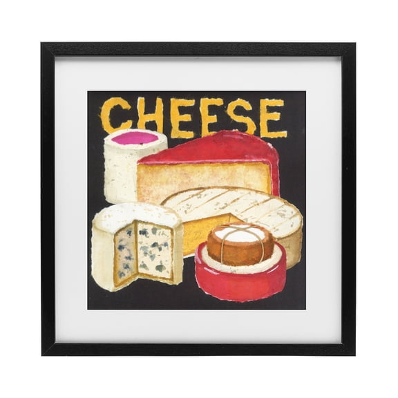 Stupell Industries French Country Assorted Cheese Wheels Black Framed Print Under Glass, 13 x 13, by Nancy Overton