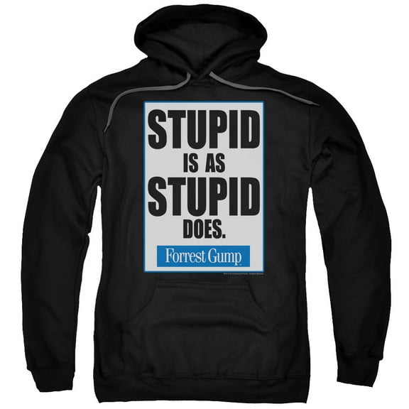 Forrest Gump Stupid Is Adult Pullover Hoodie Sweatshirt Black