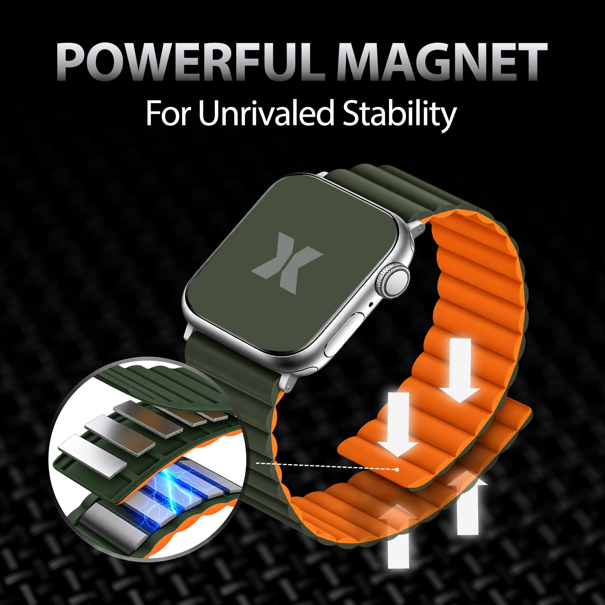 Xtreme 3-Pack Reversible Magnetic Bands for Apple Watch Series 1-10 and Ultra 2, Waterproof Adjustable Smart Watch Bands, 6 Color Options