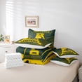 thumbnail image 5 of Feelyou Football Athlete Helmet Twin Bedding Sets 7-Piece, Yellow Green Abstract Bedding Comforter Set, Rugby Sports Theme Reversible Sheet Sets, Luxury Bedroom Decor, 5 of 7