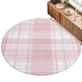 thumbnail image 2 of Round Rugs 4Ft, Pink Buffalo Plaid Round Area Rug Washable Indoor Throw Carpet, Farmhouse Modern Checkered Soft Non Slip Circle Rug for Kitchen Nursery Room Home Decor Aesthetic, 2 of 8