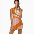 thumbnail image 2 of Abstract orange pink swirl pattern Sports Dresses Women Tennis Dress with Separate Shorts One-Piece Slim Fit Golf Dress, 2 of 4
