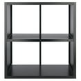 thumbnail image 4 of Winsome Wood Timothy 2x2 Black Storage Shelf with 4 Foldable Chocolate Fabric Baskets, 4 of 11