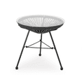 thumbnail image 4 of Tcbosik 17.7" Round Side Table with Glass Top for Outdoor, Small End Table with Metal Legs, Accent Table for Balcony, Garden, Patio, Backyard, Black, 4 of 8