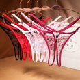 thumbnail image 4 of Tanga de encaje de lujo ligero y sexy para mujer, ropa interior ultrafina con tiras cruzadas y aberturas, pantalones tipo T calientes, 4 of 5