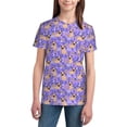 thumbnail image 3 of Wukai Pugs and Flowers Youth Unisex Short Sleeve T-Shirt for Boys, Girls, Teens, and Kids-Medium, 3 of 7