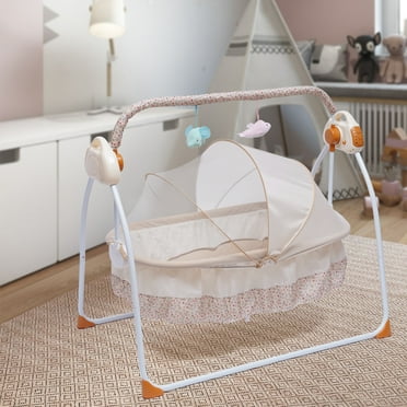 Electric Cradle for Babies 0-18 Months with 180° Lie-Flat Design, Anti-Slip Pads, and Safe, Comfortable Rocking