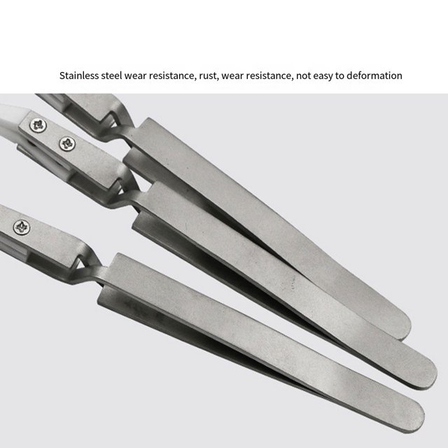 Baohd Reverse Acid Tweezers Strong Structure And Insulation For Electrician Work Stainless Steel Tweezers Type 1