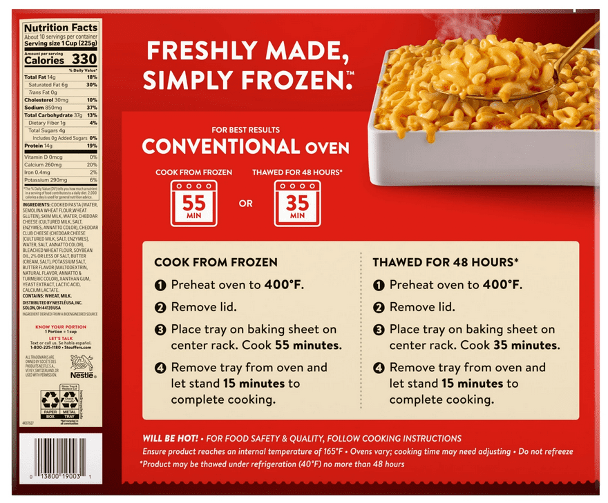 Stouffer's Team Dinner Bundle (1 Stouffer's Lasagna, 1 Stouffer's Mac & Cheese, 3 Stouffer's Broccoli Cheddar Pasta Bake, 3 Stouffer's Green Bean Casserole)