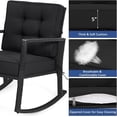thumbnail image 5 of PetFurnishn Wicker Rocking Chair, Outdoor Patio Glider Chair with Heavy-Duty Frame, Thick Cushion, Rattan Rocking Chair for Backyard Garden Porch-Black, 5 of 8