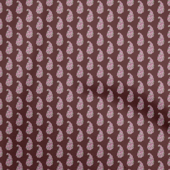 oneOone Viscose Jersey Maroon Fabric Florals Sewing Material Print Fabric By The Yard 60 Inch Wide