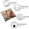 thumbnail image 4 of BANET  Throw Pillow Covers Vintage Pink Roses Rugosa Flower Design Square Pillowcase for Home Decor Sofa Car Bedroom Pillow case  18x18in, 4 of 5