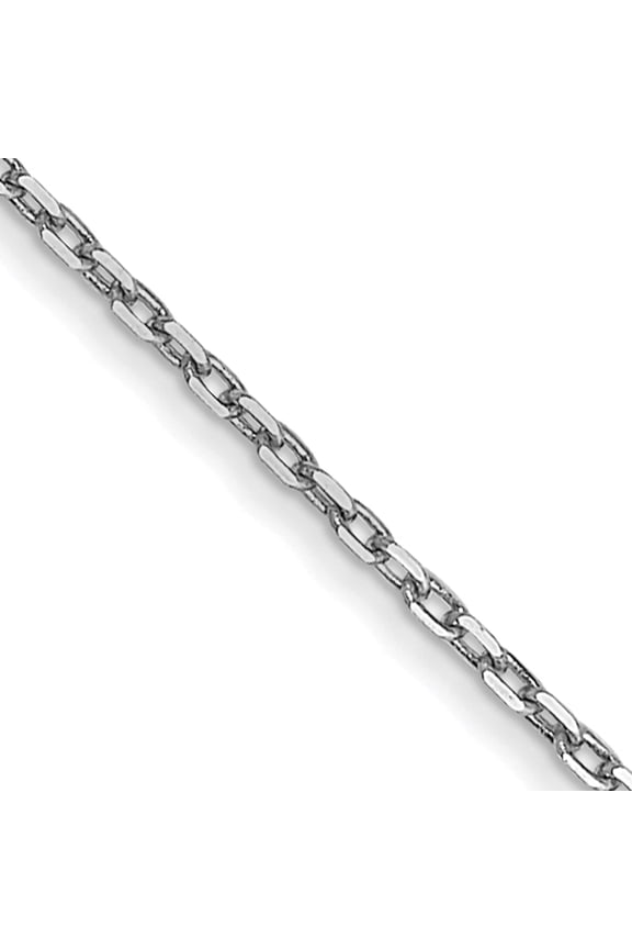 14K White Gold Wg .8mm D/C Cable With Spring Ring Clasp Chain (22 X 0.8) Made In South Africa pen192-22