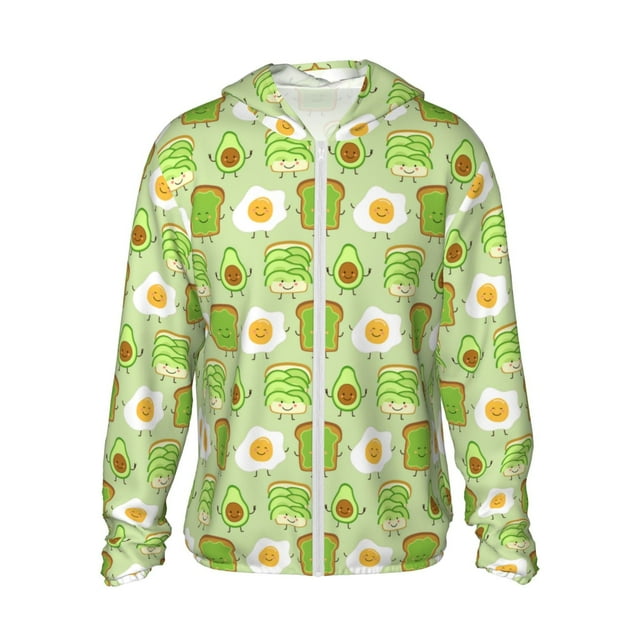 Vsdgher Avocado And Toast Print Adult Hoodie Shirts Rash Guard for Men Women,Long Sleeve Sun Protection Fishing Shirts for Athletic Running Swim-Large