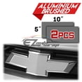 thumbnail image 2 of 2Pcs 5"x10" Chevy Emblem Bowtie Brushed Aluminum Silver Vinyl Wrap Sticker Decal Film Sheet, 2 of 8