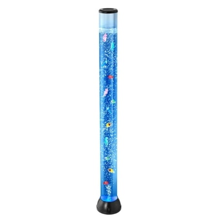 Sensory Bubble Tube Lamp, 4 ft Bubble Fish Tube, Sensory Aquarium Lamp with 10 Floating Fish & 16 Color Effects, Remote Control, Stress Relief Calming Light for Bedroom Living Room Home Decor