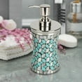 thumbnail image 2 of nu steel Sea Foam Bright-Colored Mosaic Glass/stainless steel Tall Soap Pump, Liquid Soap Dispenser Holds 8 Ozfor Bathroom, Kitchen Sink, Vanity, Mosaic Glass/stainless steel, 2 of 5