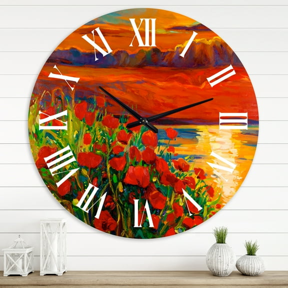 Designart 1 in Quartz Coastal Wall Clock