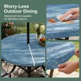thumbnail image 5 of Round Outdoor Tablecloth with Umbrella Hole and Zipper, Vintage Blue Tablecloth with Elastic Waterproof, Modern Abstract Art Ombre Patio Table Covers for 36" - 44" Picnic Pool Tables, 5 of 9