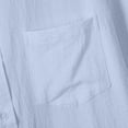 thumbnail image 5 of Deals YLSDY Men Pleated Loose Button Down Shirts, Summer Short Sleeve Lapel Casual Tees Fashion Beach Vacation Tops with Pockets Light Blue XL, 5 of 9