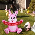 thumbnail image 3 of Conejito De Pascua Inflable De 1,5 M, Figura De Luz Nocturna Led, Hinchables Para Césped Y Patio, Decoración De Adorno Para Fiesta De Jardín Al Aire Libre Yuarrent HA039796-02, 3 of 6