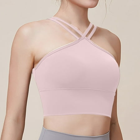 sovlvnd Gift for Girls Womens Lightweight Simplicity Bras Women s Sports Bra Fitness Running Shockproof Yoga Tank Top Front Zipper No Steel Ring Comfort Sports Bra XL