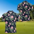 thumbnail image 4 of Aplkyhs Tropical Floral Matching Golf Shirts for Couple Mens Hawaiian Shirt Suitable for Outdoor Sports Mens Shirts Casual Soft and Comfortable Quick Dry Breathable Fabric, 4 of 6