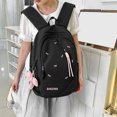 thumbnail image 5 of Nylon School Backpack, Lightweight Backpack with Bow Pendant, Spacious Trendy Backpack for Travel College Work, Black, 5 of 6