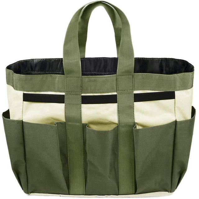 Portable Garden Tool Bag, Oxford Plant Tool Organizer with Multiple Pockets (Without Tools)