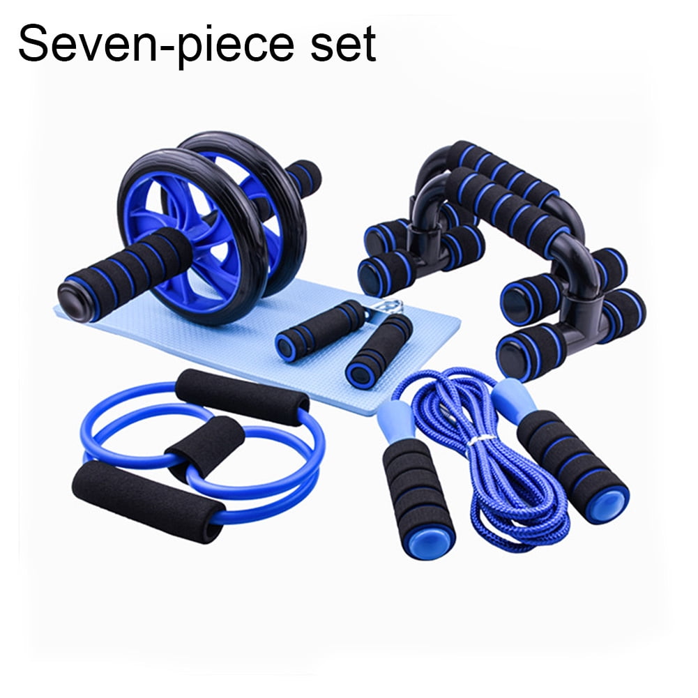 6in1 AB Wheel Roller Set with PushUp Bar Jump Rope Knee Pad Hand