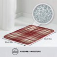 thumbnail image 4 of Felpudo a cuadros escoceses de color rojo, marrón y blanco, antideslizante, lavable, para interior y exterior, para puerta de entrada navideña, para baño, cocina, patio, decoración navideña del, 4 of 6