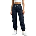 thumbnail image 1 of UAMVSH Pantalon Cargo pour Femmes Taille Élastique Bas Resserré Pantalon de Randonnée Décontracté Ample à Cordon Pantalon Jogger pour l'Extérieur avec Poches, 1 of 7