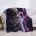 thumbnail image 3 of Fotbe Purple Moon Cat Manta de Franela con Estampado, Manta Ultrasuave para Cama, Sofá, Auto, Hipoalergénica y Antibolitas-80"x60", 3 of 6