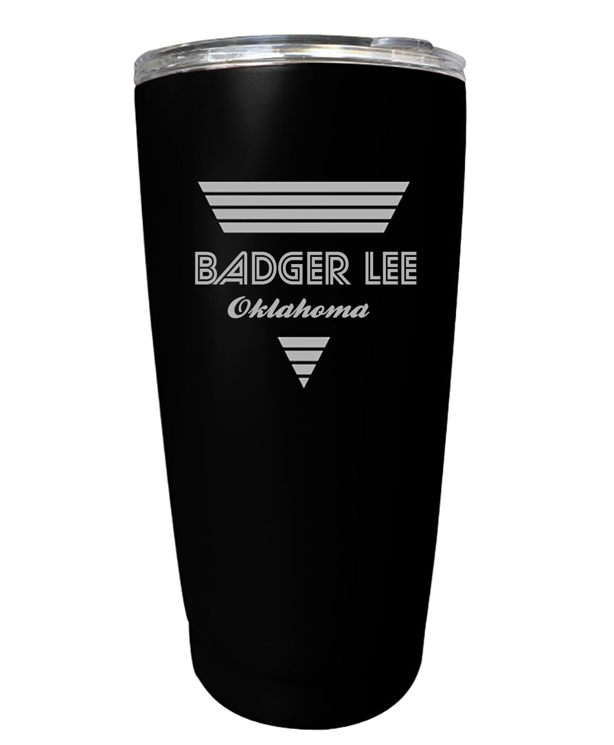Badger Lee Oklahoma Souvenir oz Black Stainless Steel Tumbler Design -