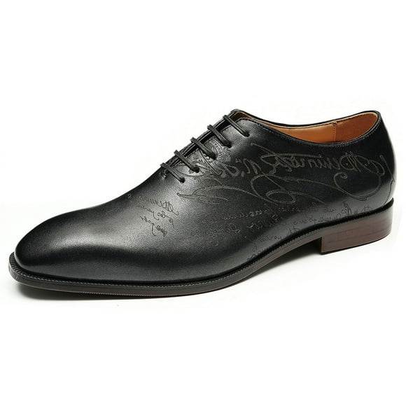 Santimon Black Grey Dress Shoes for Men Lace-up Brogue Oxford Shoes Classic Formal Business Derby Shoes for Wedding Party US 9.5