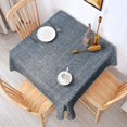 thumbnail image 6 of 52x52in(132x132cm) Square Tablecloth, Waterproof Polyester Table Cover, Wrinkle Resistant & Washable Fabric for Dining, Kitchen, Picnic, Denim Jean Print, 6 of 6