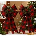 thumbnail image 3 of 2 Pack Red Christmas Bows Outdoor Decorations, 9*12Inch Large Christmas Tree Topper Bow, Velvet Wreath Bow for Xmas Home Front Door Decor  A1, 3 of 4