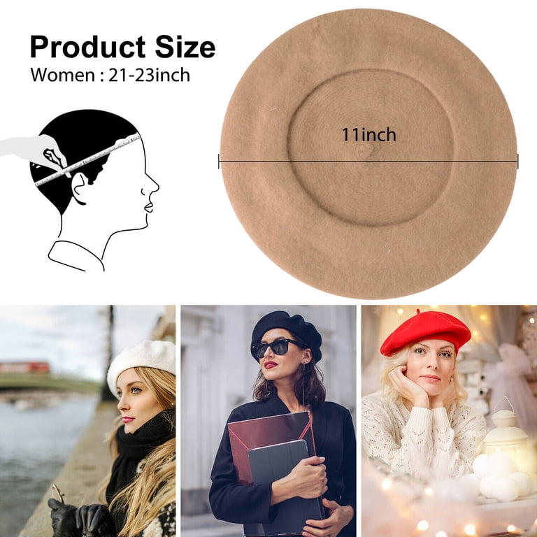 Wool Beret Hat for Women, Classic French Beret Hat, Women  display picture 2